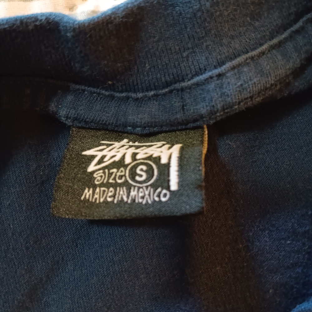 Stussy Blue Short Sleeve Tee Iconic Crew Neck - Picture 3 of 7